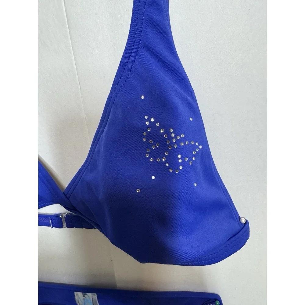 Malibu Dream Women's Size Medium Bikini Swimsuit Blue W/ Butterfly‎ Emblem
